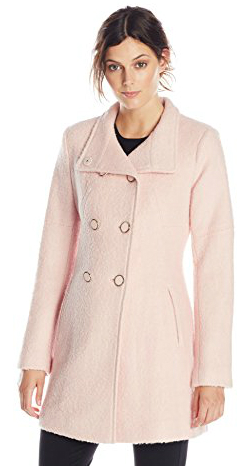18.Jessica Simpson Women's Double-Breasted Boucle Wool Coat, Blush, Medium