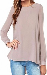 10 Fall Tops Paris ZANZEA Women's Loose Casual Solid Long Sleeve Chiffon Shirt Tops Blouse