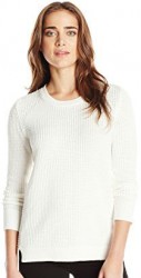 2 Fall Tops Paris Calvin Klein Women's Waffle Stitch Crew Neck