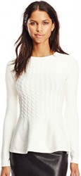 6 Fall Tops Paris Ted Baker Women's Mereda Cable-Knit Peplum Sweater